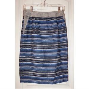 J.Crew Factory Blue Stripe Pencil Skirt - Size 6